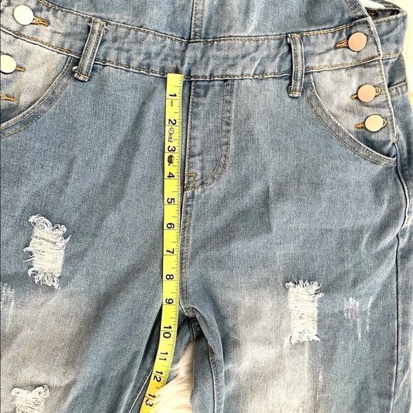 Jean Distressed Overalls - Picture 6 of 11